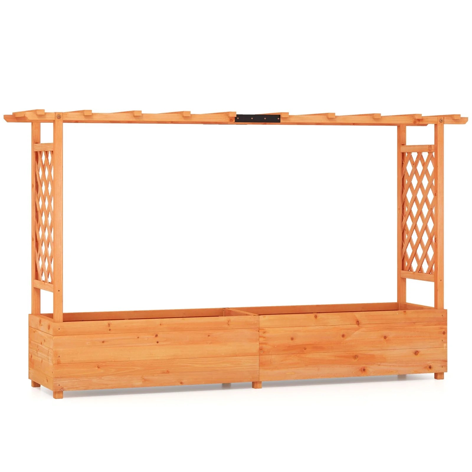 Elevated Garden Bed with Dual Trellis System and Canopy Roof