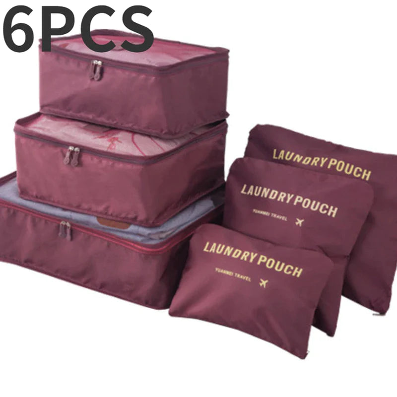 6/7 Pieces Set Travel or Storage Bags - Waterproof Travel Luggage Organizer