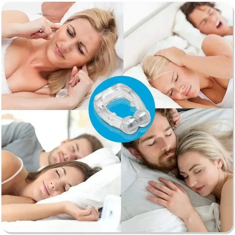 4Pcs Silicone Magnetic Anti-Snoring Clips - Professional Sleep Aid for Peaceful Nights