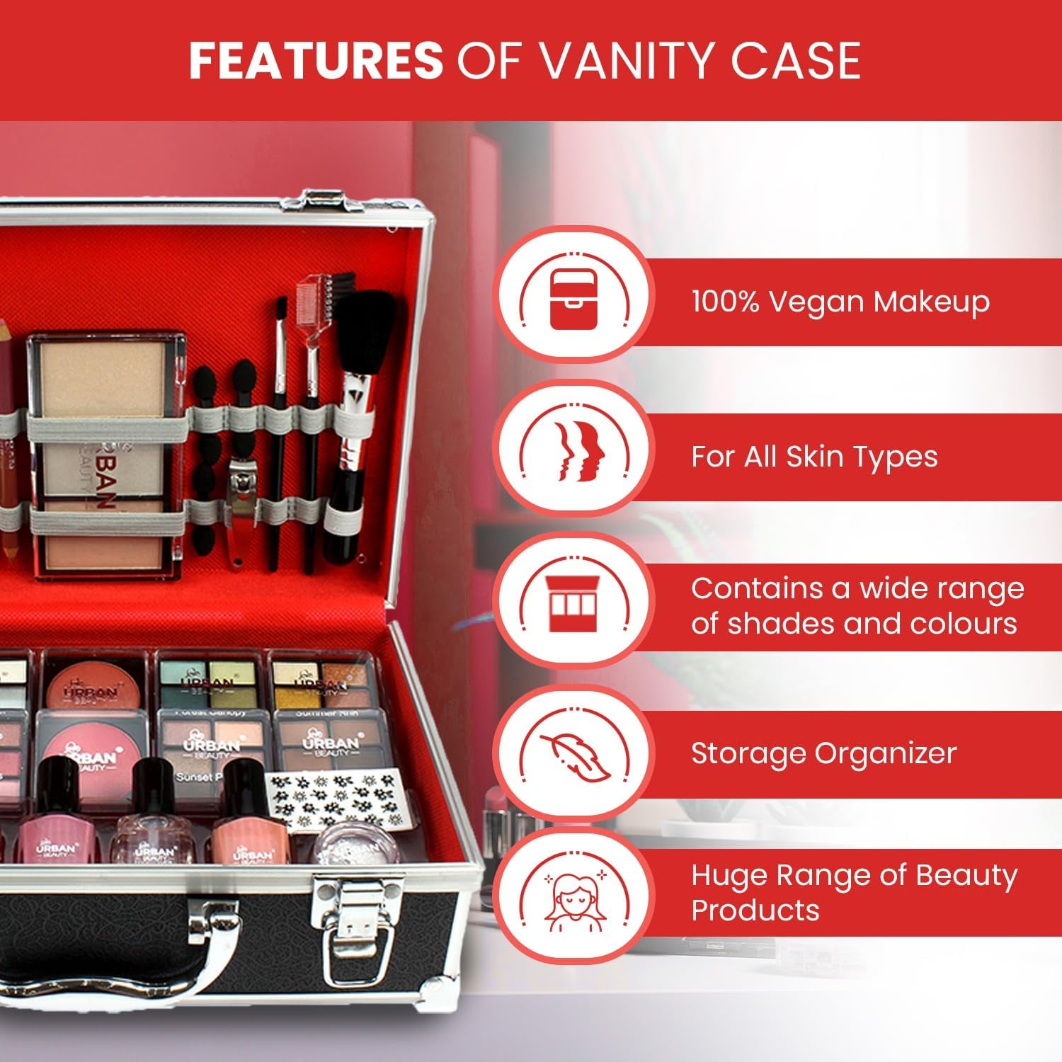 Urban Beauty Divine Vegan French Manicure Makeup Collection – 76-Piece Ultimate Vanity Set