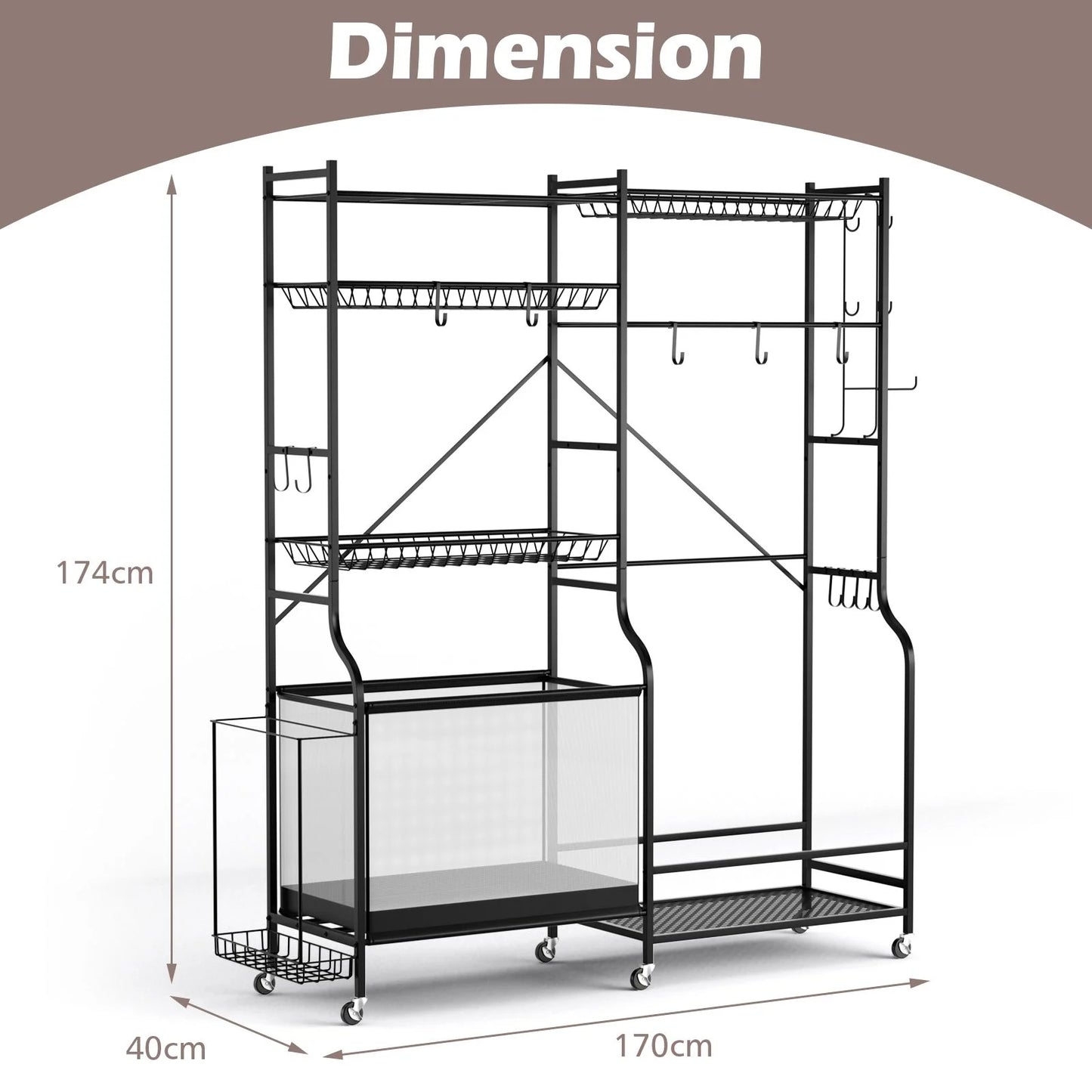 Metal Sports Equipment Organizer with Adjustable Shelving for Ball Storage