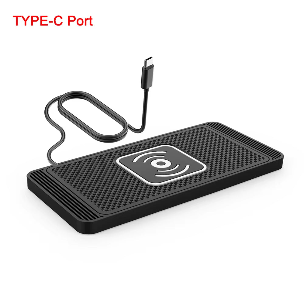 Ultimate Car Wireless Charger Pad - Non-Slip Silicone Fast Induction Charging for iPhone 15/14/13/12, Samsung S24/S23, Xiaomi