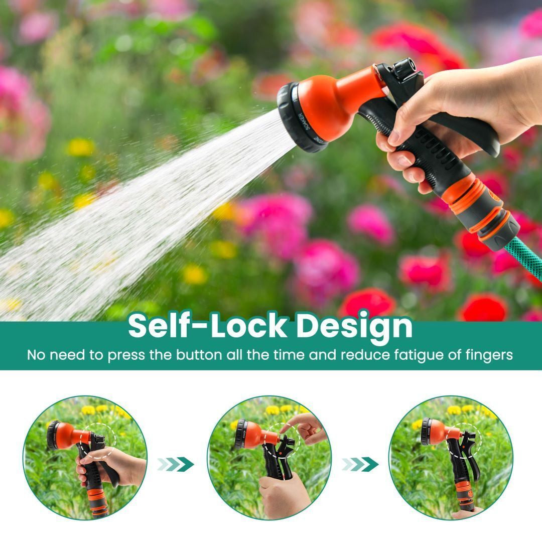 Retractable Wall-Mounted Hose Reel with Automatic Rewind for Efficient Watering