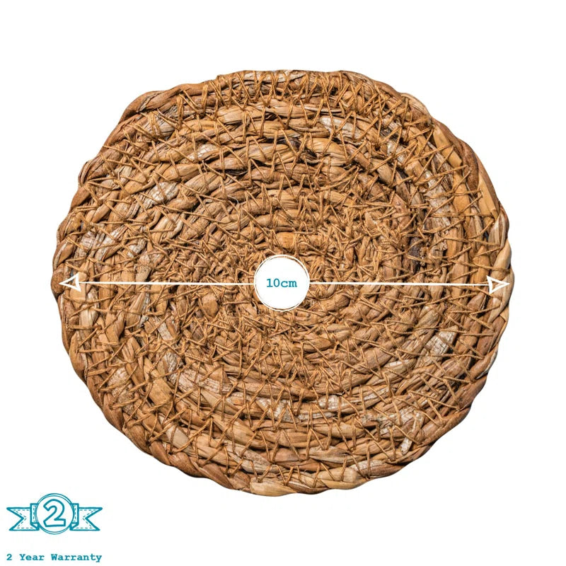 Elegant Round Woven Typha Placemats & Coasters Set - 12 Piece Dining Essential