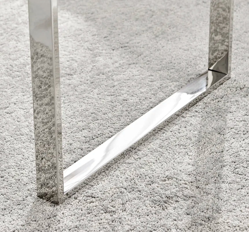 Aditya Chrome and Tempered Glass Coffee Table - Modern Design Living Room Table