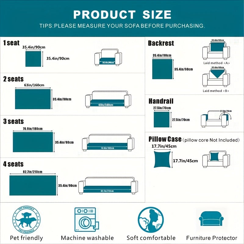 1PC Cozy Winter Plush Sofa Slipcover - Soft, Non-Slip, Water-Resistant Furniture Protector with Elegant Design for Bedroom, Office, Living Room Home Decor - Easy to Clean, Machine Washable, and Durable