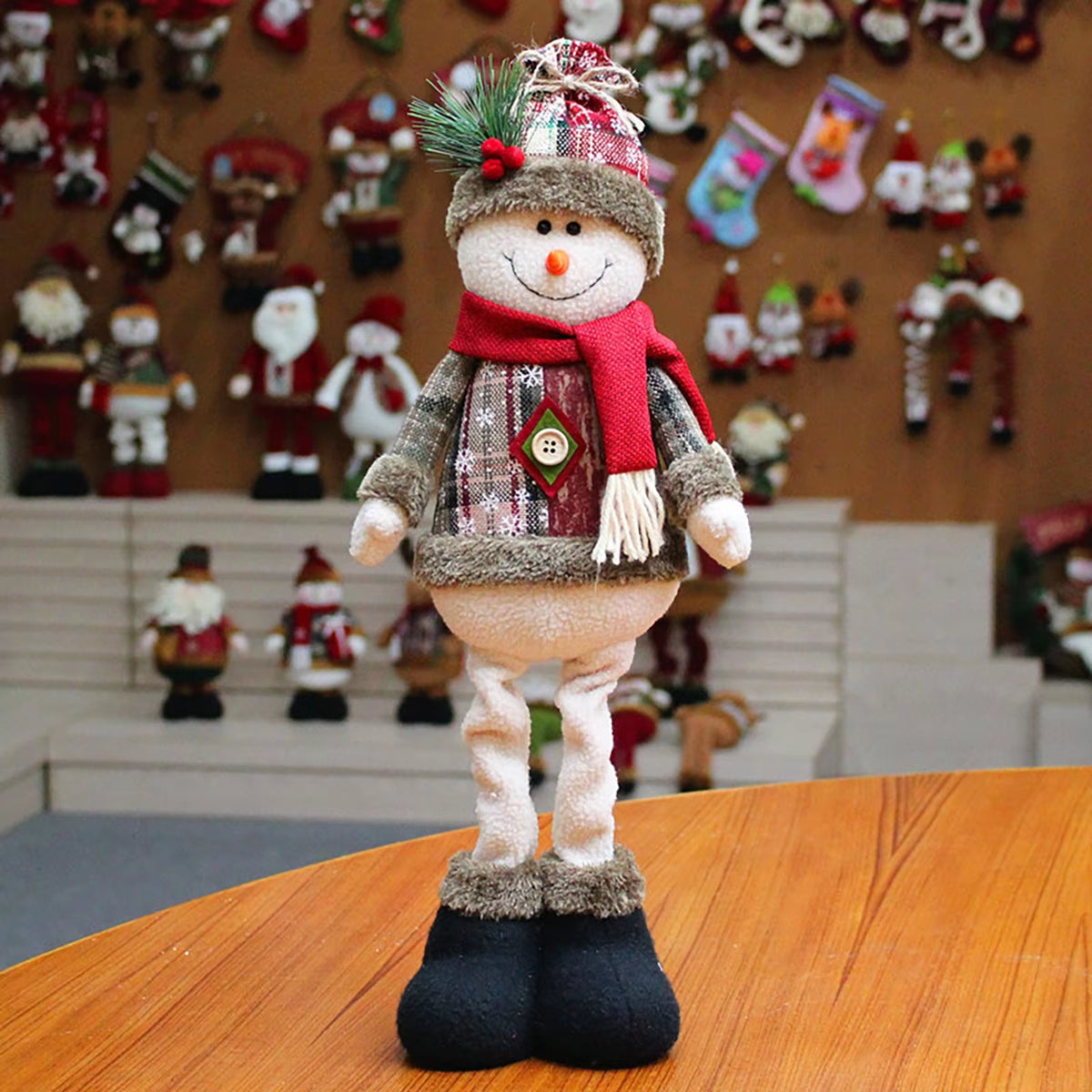 Festive 3PCS Christmas Doll Set - Reindeer, Snowman & Santa Claus Ornaments for Merry Holiday Decor
