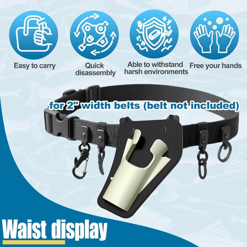 1PC Outdoor Fishing Rod Waist Holster Hands-Free Slide-In Design Durable Quick Access Compartments Fly Bank Fishing