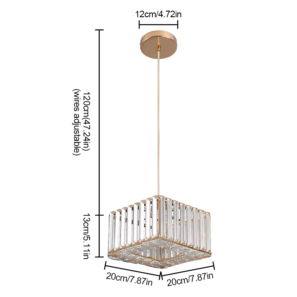 Elegant Gold & Black Crystal Mini Pendant Light - Adjustable Modern Luxury Fixture for Dining Room & Bathroom