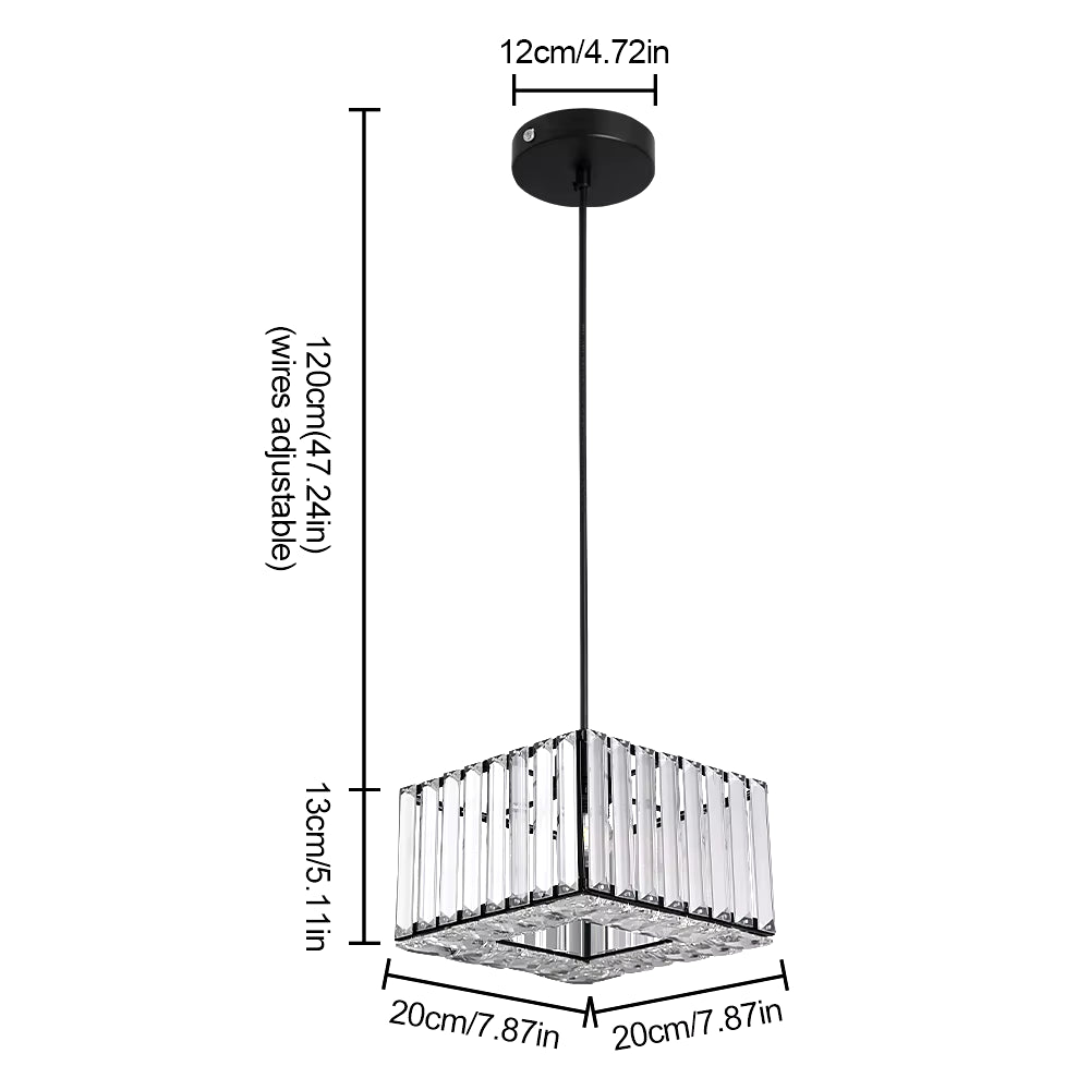 Elegant Gold & Black Crystal Mini Pendant Light - Adjustable Modern Luxury Fixture for Dining Room & Bathroom