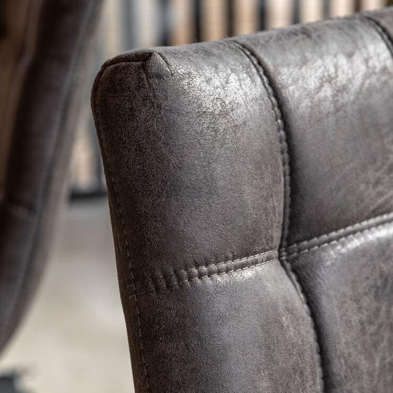 Darwin Grey Faux Leather Dining Chair, 2 Pack