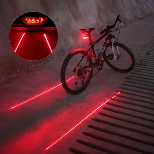 Ultimate Bicycle LED Taillight with 2 Lasers - Waterproof Safety Warning Light for MTB and Cycling