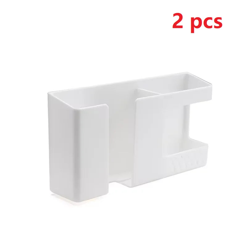 1PC Wall-Mounted Non-Punching Remote Control Storage Box Rack TV Air Conditioning Mobile Phone Charging Rac