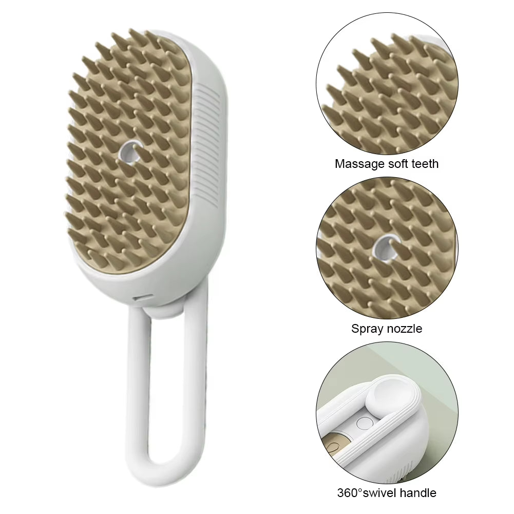 Ultimate 3-in-1 Electric Pet Grooming Brush: Hair Removal, Massage, and Steam Cleaning for Dogs and Cats
