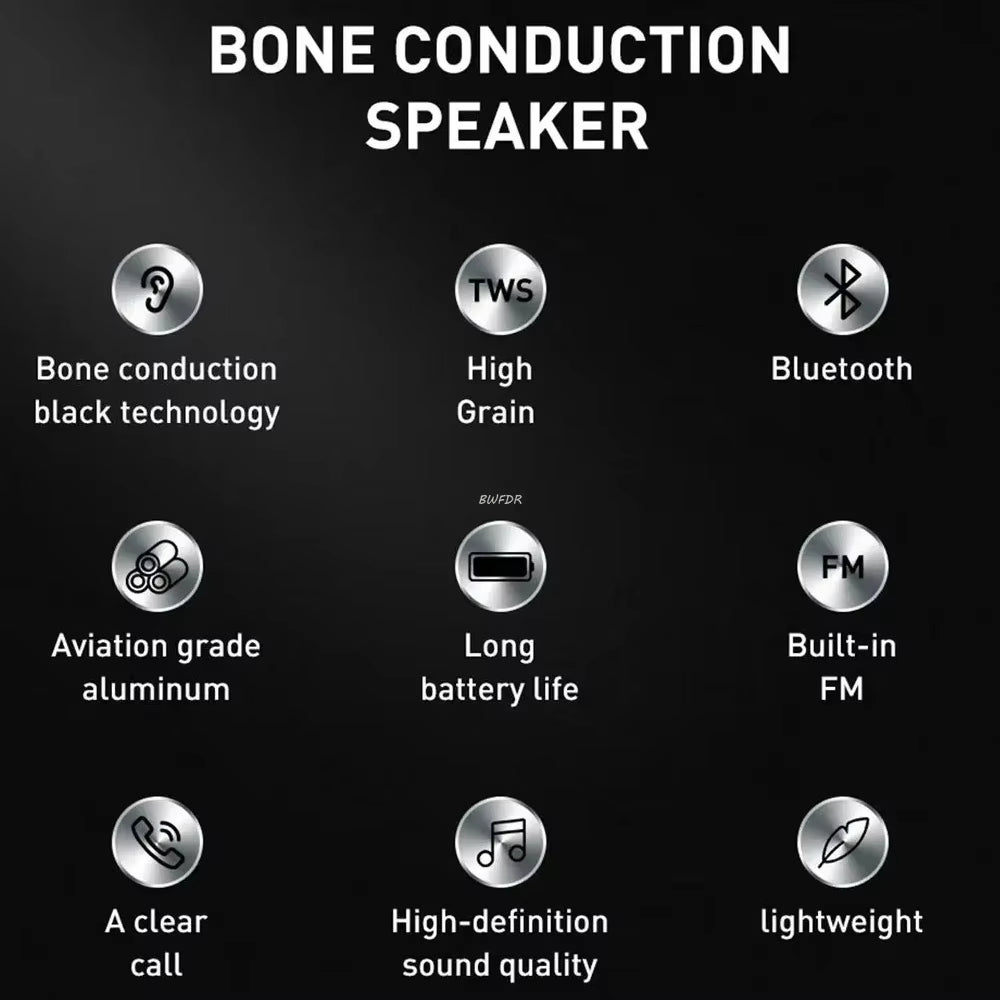 Mini Humbird Wireless Bluetooth Bone Conduction Speaker - TWS Stereo Dual Sound Audio Box with FM Radio & Call Function