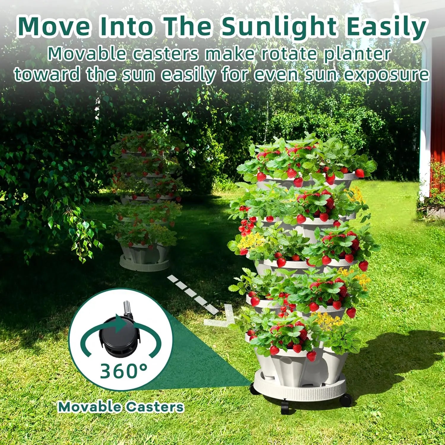 Vertical 5-Layer Stackable Flower Pot Set - Perfect for Strawberries and Seedlings!