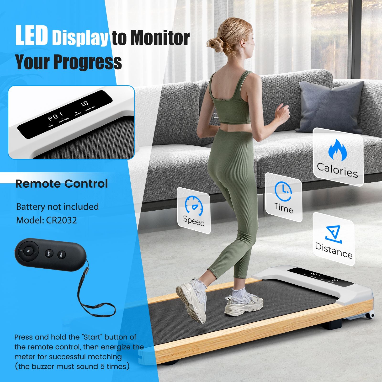 Under-Desk Treadmill Walking Pad Featuring a 7-Layer Running Belt