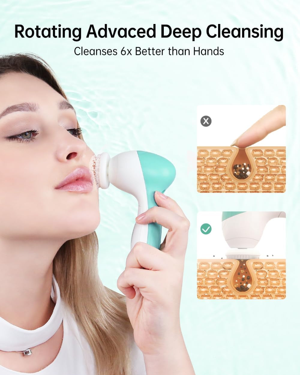 Revitalize Your Skin: Electric Facial Cleansing Brush with 3 Brush Heads, Dual Speed, Waterproof Design & Portable Case - Perfect for Sensitive & Oily Skin!