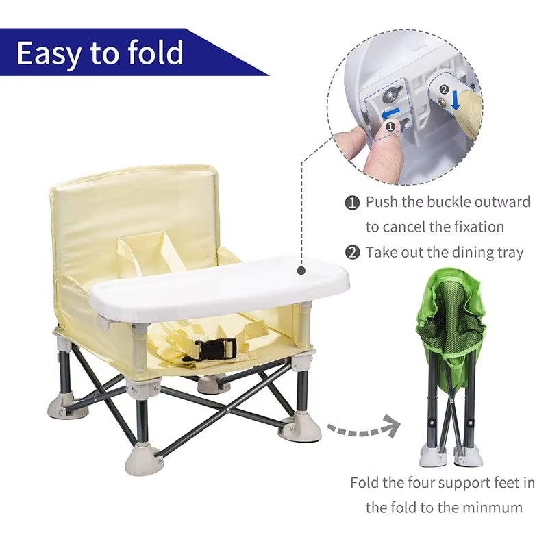 Portable Folding Booster Seat for Kids - Perfect for Dining, Travel & Outdoor Adventures!