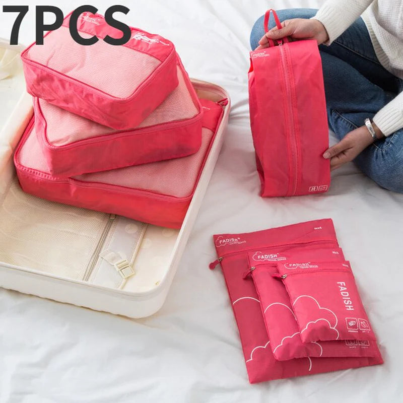 6/7 Pieces Set Travel or Storage Bags - Waterproof Travel Luggage Organizer