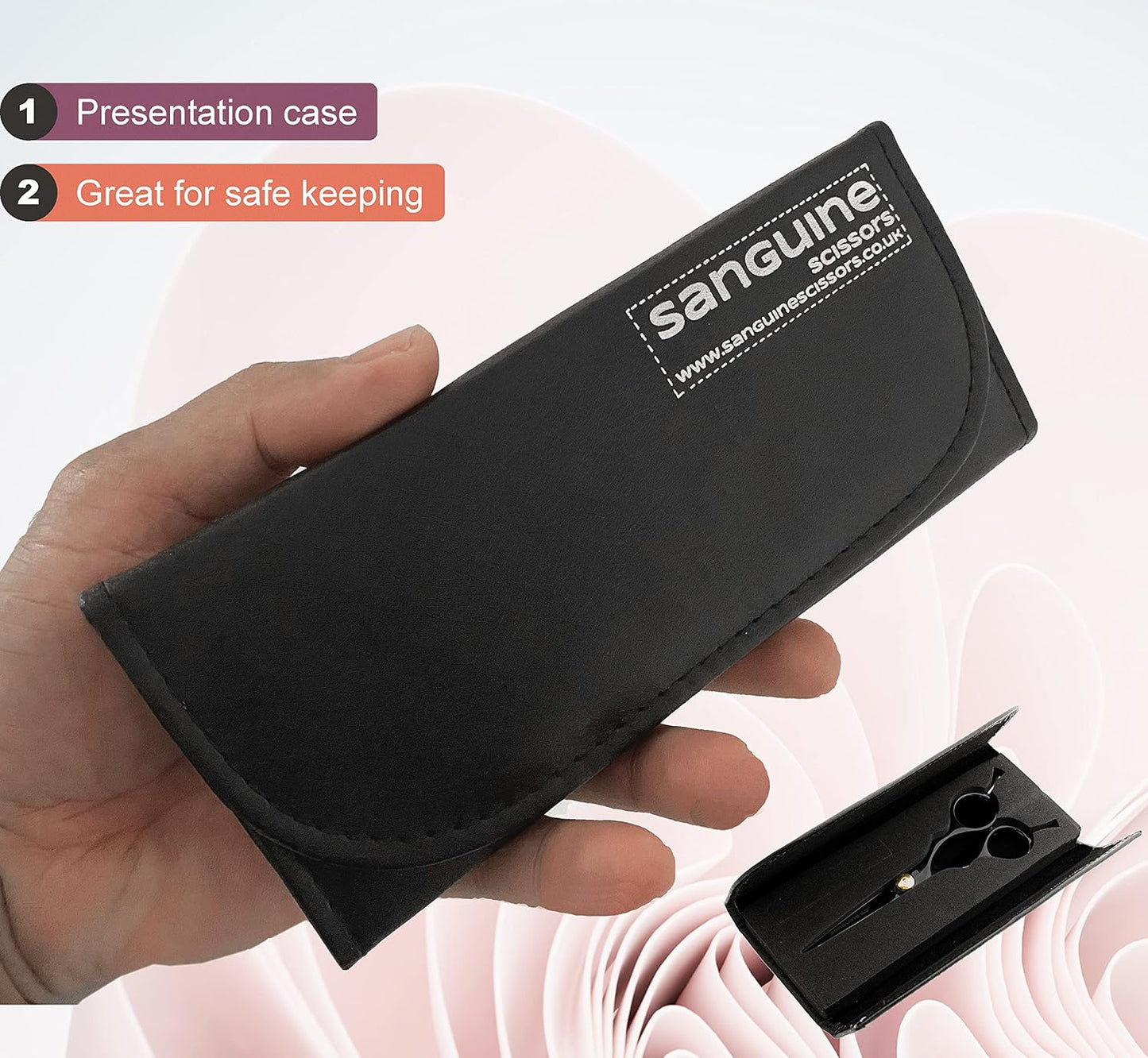 Premium 5.5" Japanese Convex Hair Cutting Scissors - Ultra-Sharp Blades for All Hair Types with Case & Comb Included