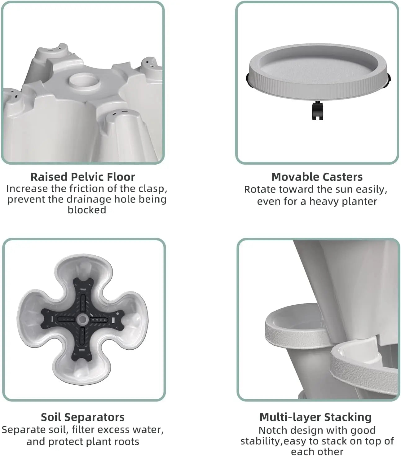 Vertical 5-Layer Stackable Flower Pot Set - Perfect for Strawberries and Seedlings!