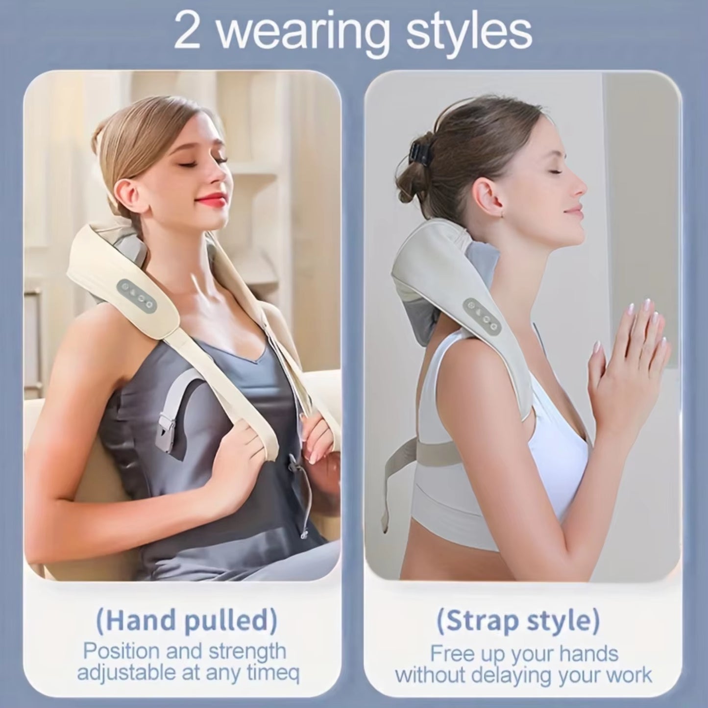 20W Shiatsu Neck Massager - Deep Tissue Relief for Trapezius Muscle Relaxation with Simulated Human Hand Kneading