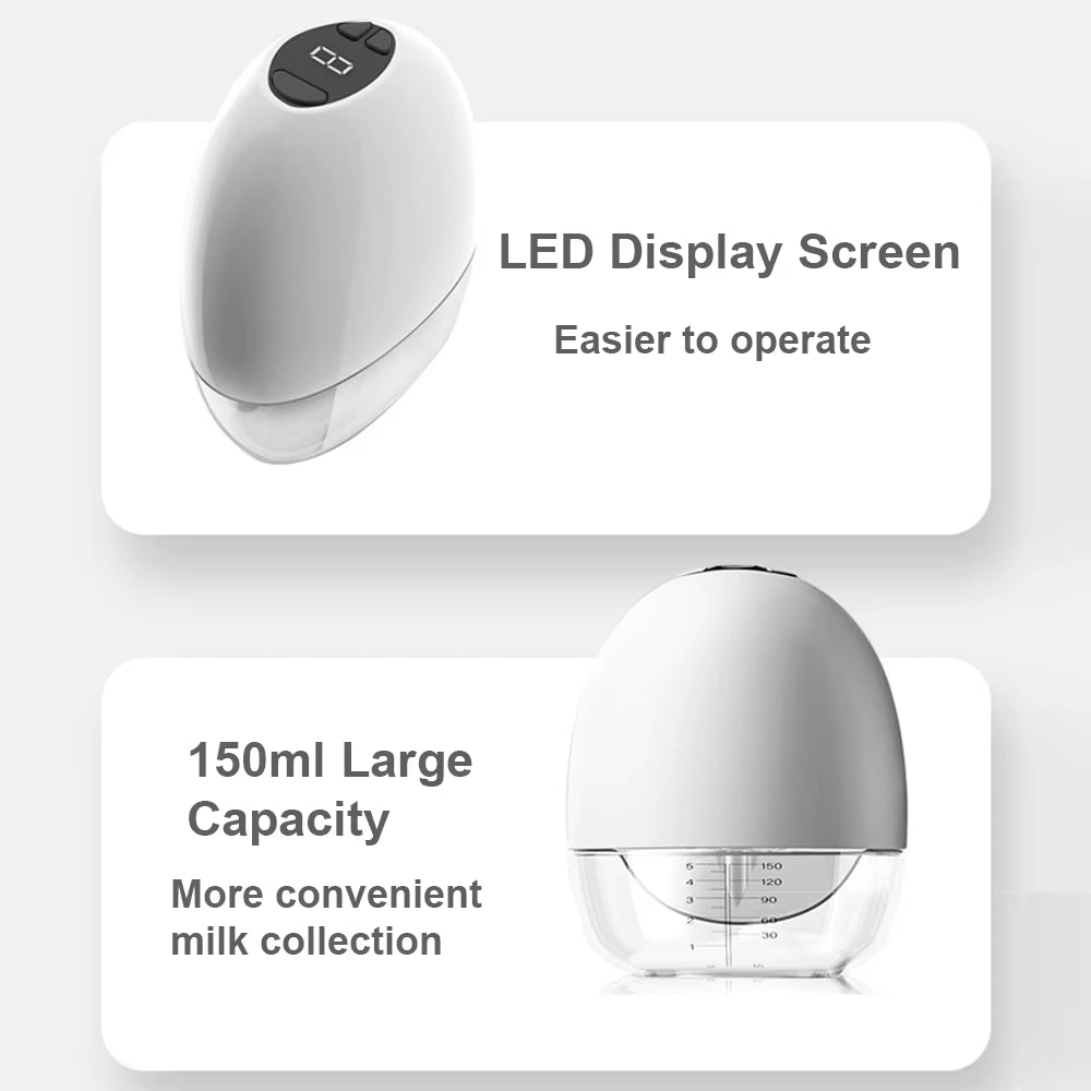 Portable Hands-Free Electric Breast Pump with LED Screen - 4 Modes, 9 Suction Levels, Low Noise