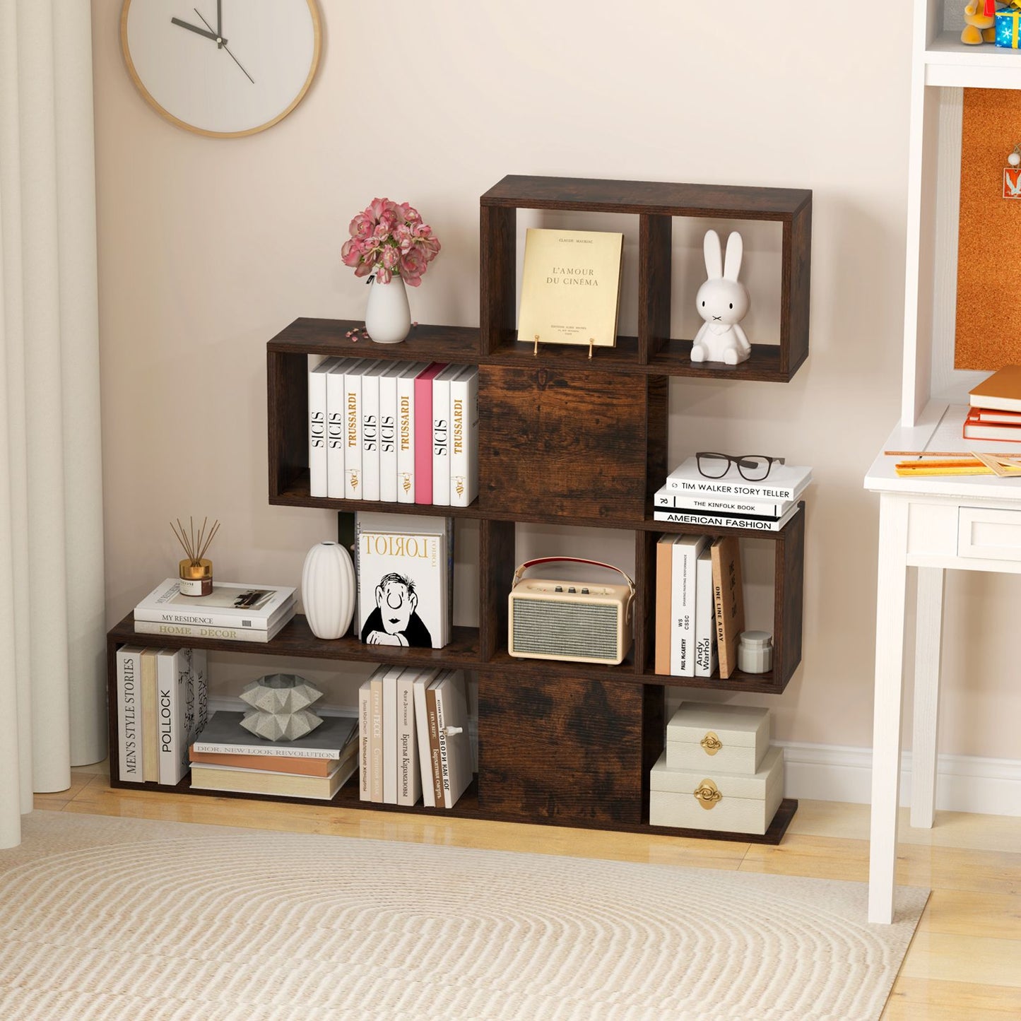 5-Tier Bookshelf for Display and Storage in Home and Office Environments