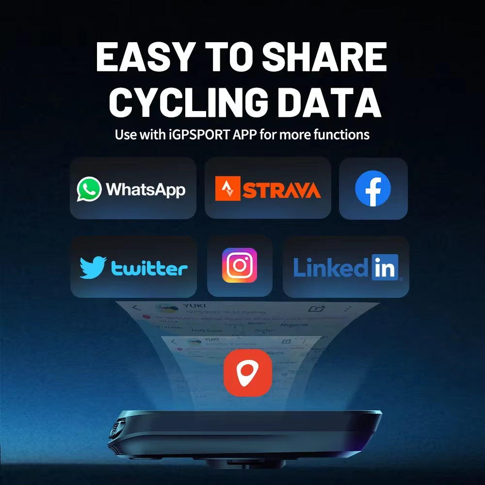 BSC100S Wireless GPS Bike Computer - Digital Speedometer & Odometer for Cyclists