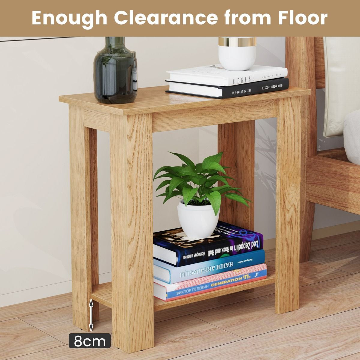 Stylish 2-Tier End Table with Storage Shelf for Small Spaces